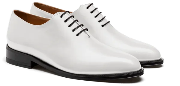 Wholecut Oxford shoes in white leather