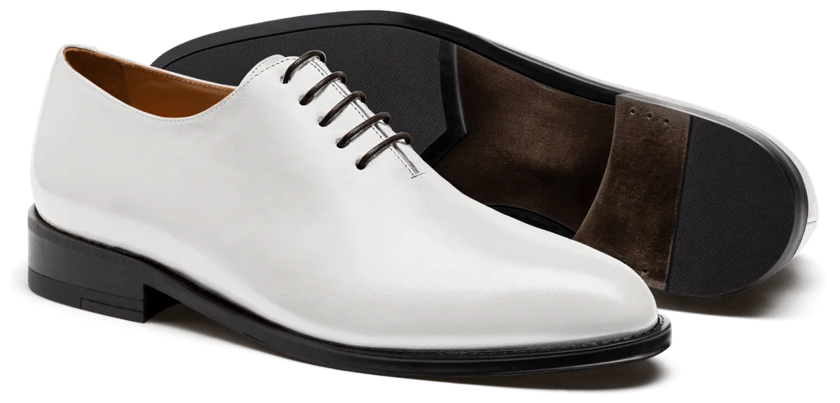 Wholecut Oxford shoes in white leather