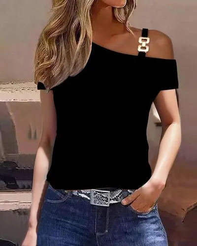 Women's T-shirt Short Sleeve T-shirts Casual Color Block