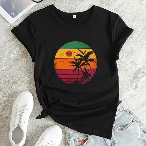 Women's T-shirt Short Sleeve T-Shirts Casual Printing