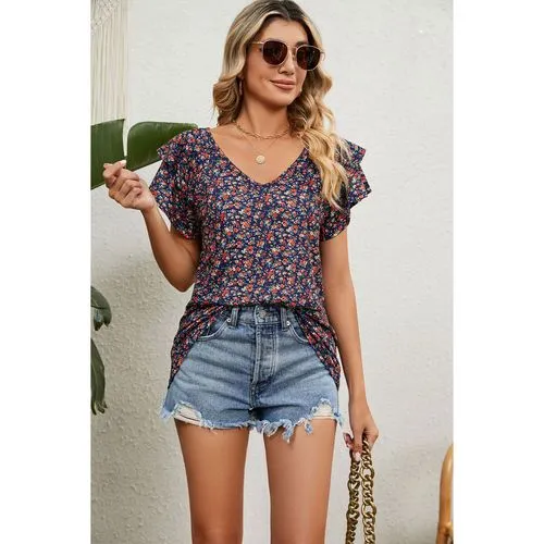 Women's T-shirt Short Sleeve T-shirts Printing Casual Flower