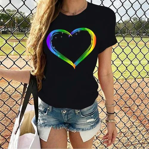 Women's T-shirt Short Sleeve T-shirts Printing Streetwear Printing