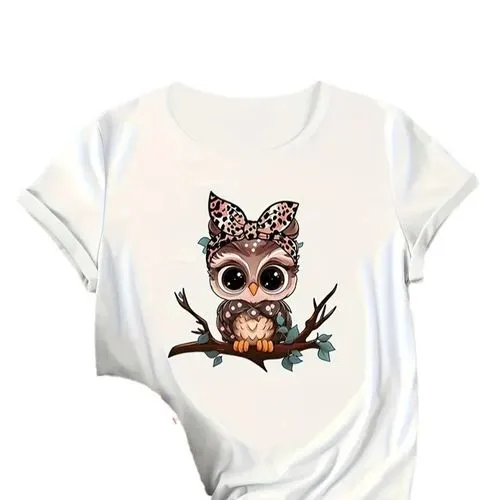 Women's T-shirt Short Sleeve T-Shirts Streetwear Cartoon Owl