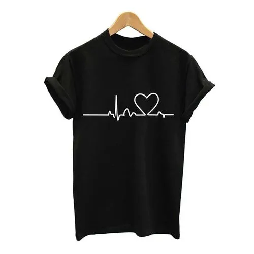 Women's T-shirt Short Sleeve T-shirts Streetwear Heart Shape