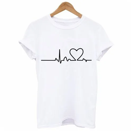 Women's T-shirt Short Sleeve T-shirts Streetwear Heart Shape