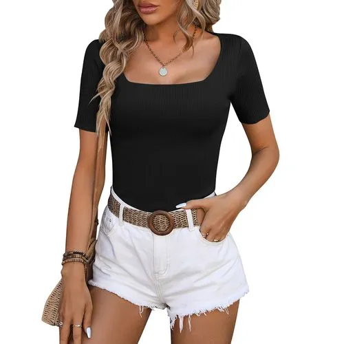 Women's T-shirt Short Sleeve T-Shirts Streetwear Solid Color