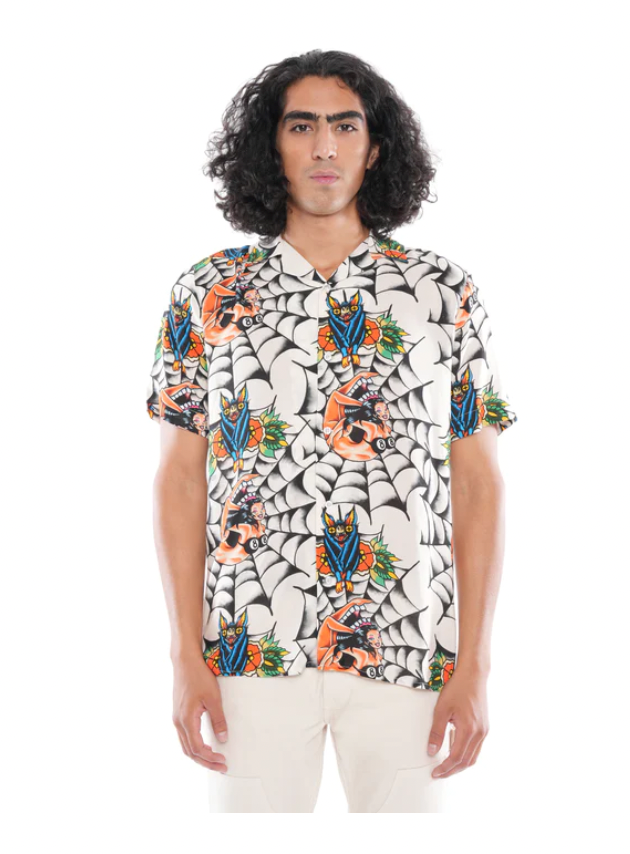 Yakuza Button Up (Cream/Multi) /D9